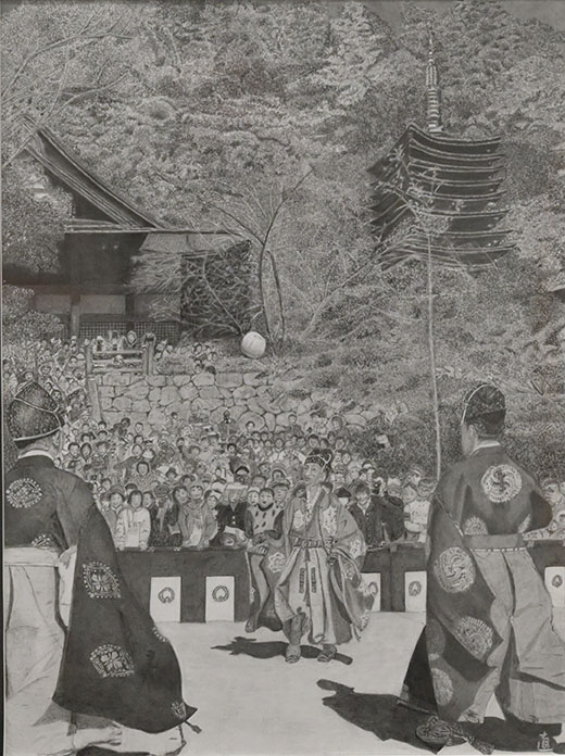第73回 光陽展　小品会友　荘司 佐代子（ショウジ サヨコ）蹴鞠 鉛筆画 P8